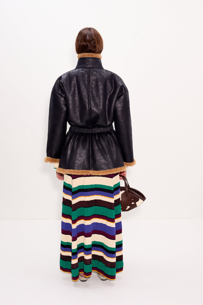 Yara Faux Shearling Jacket In Black 5