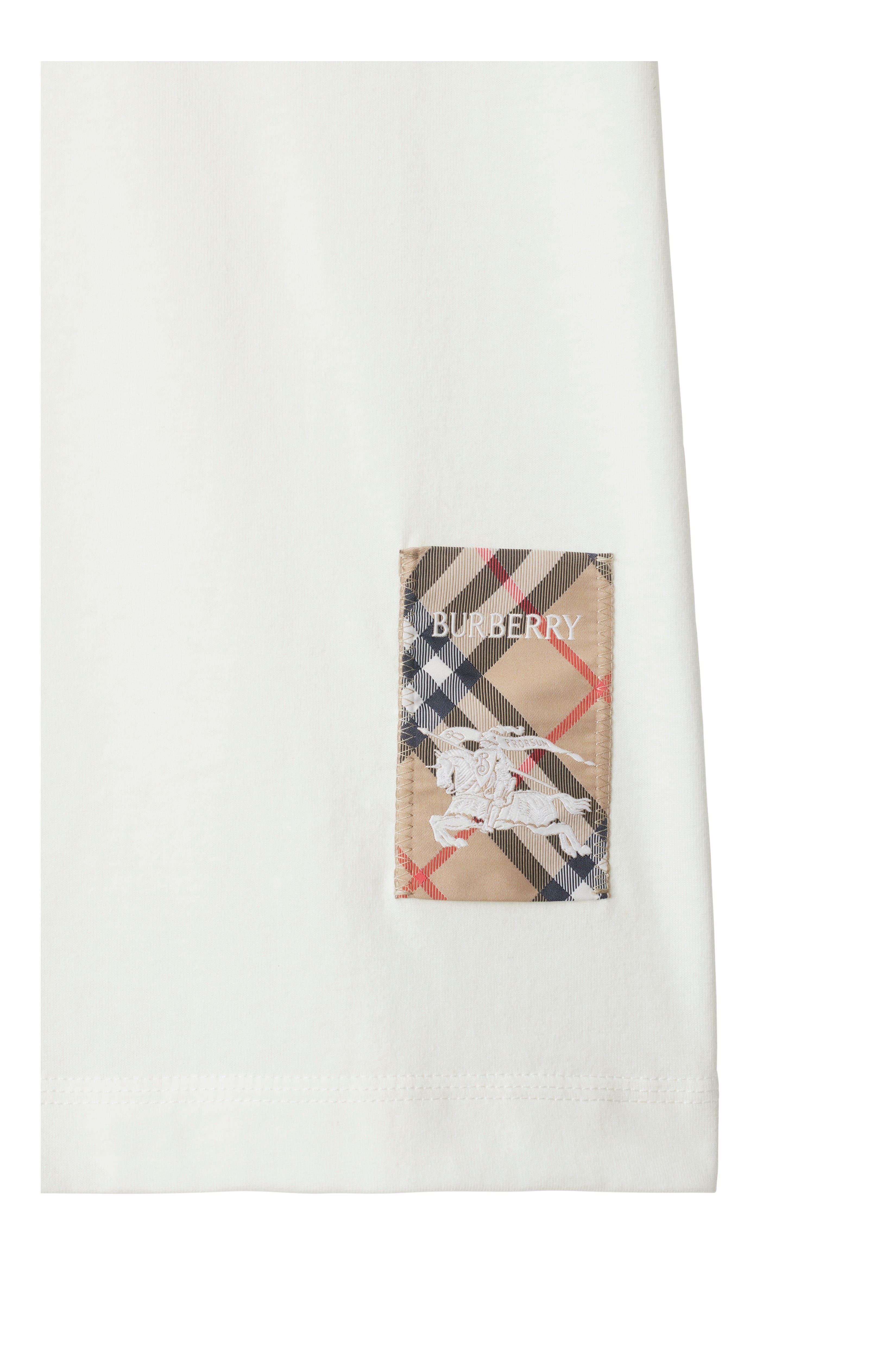 burberry Check Label Cotton T-shirt in Chalk White at Nordstrom - 2