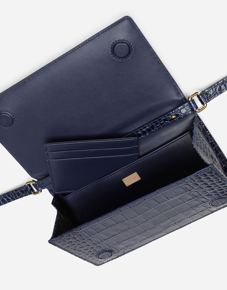 Crocodile-print calfskin cell phone bag - 5