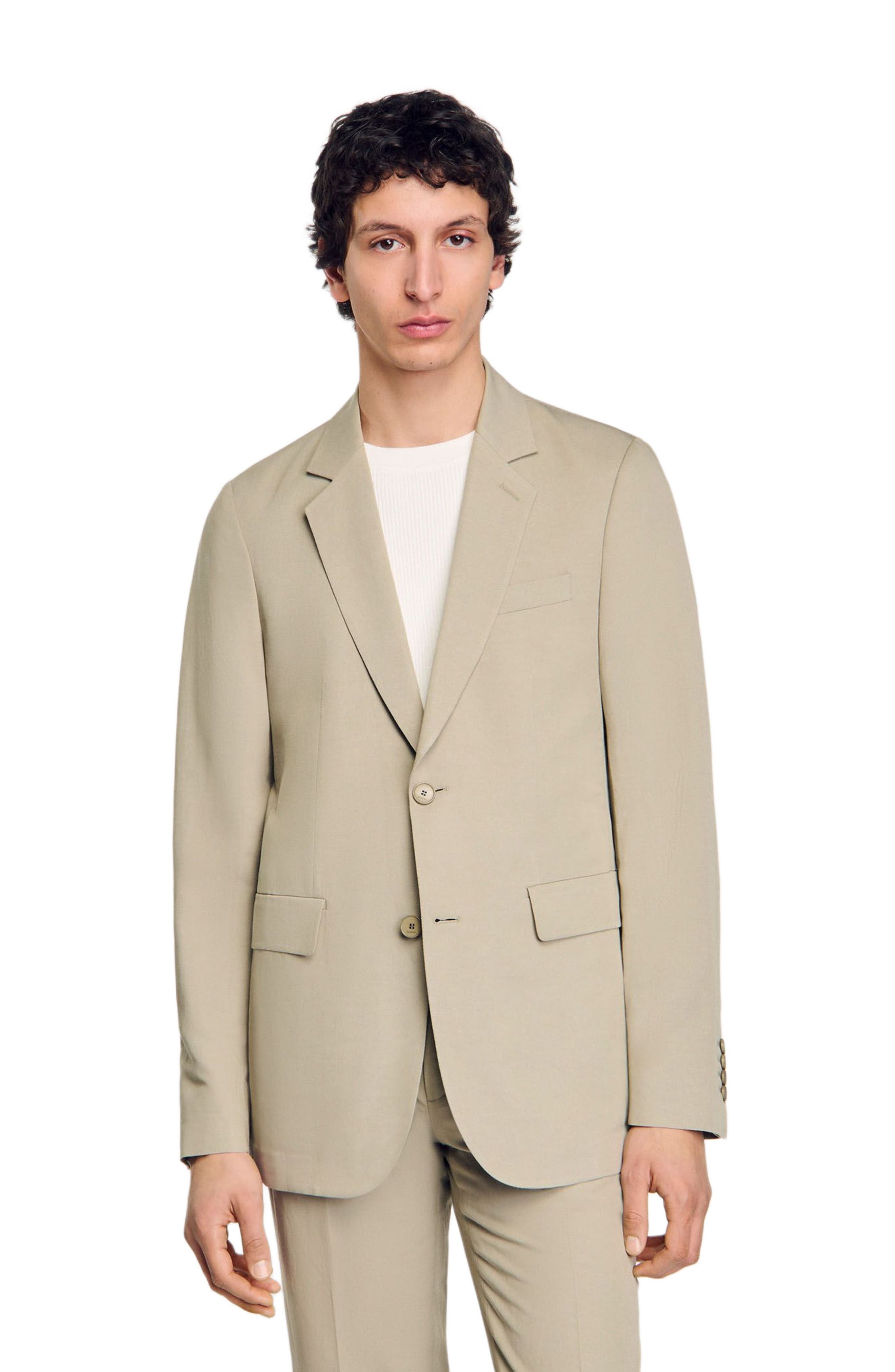 SANDRO Suit jacket in Light Kaki. at Nordstrom - 3