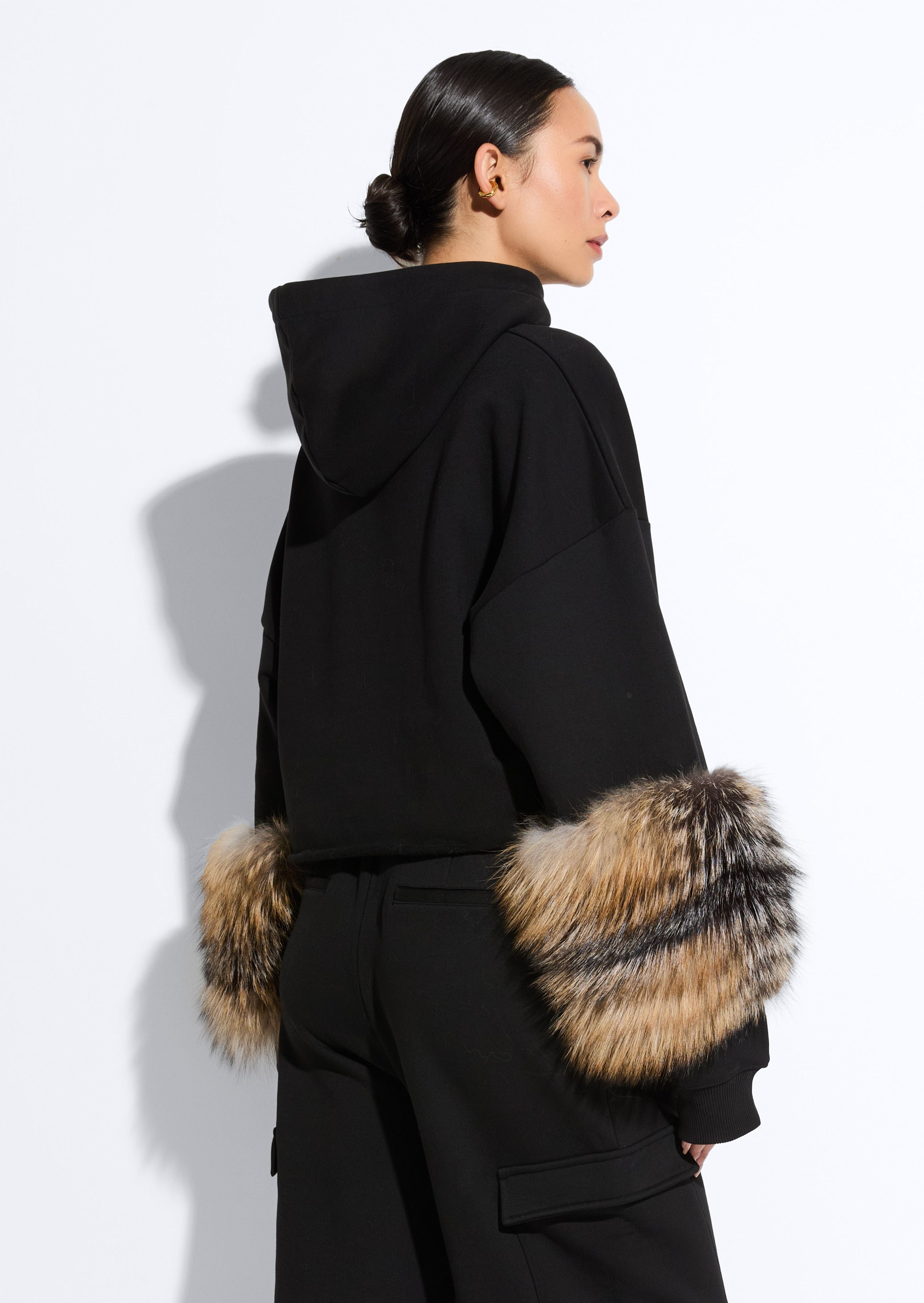 Cotton Sweatshirt With Fur - 3
