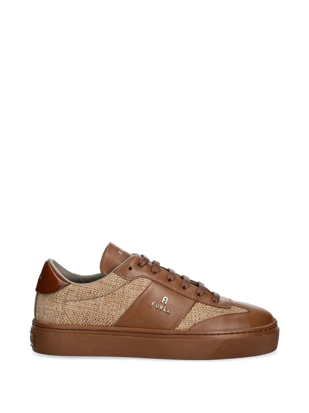 woven panel lace-up sneakers - 1