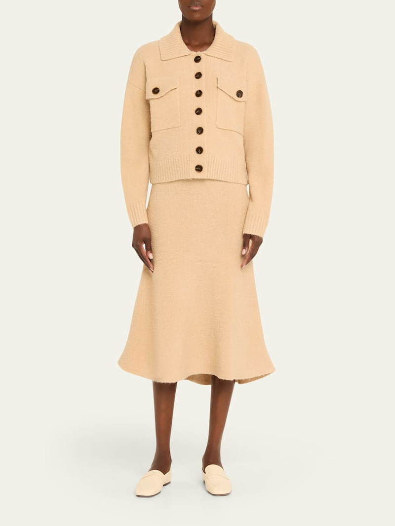 ANNA QUAN Campbell Bouclé Knit Midi Skirt outlook