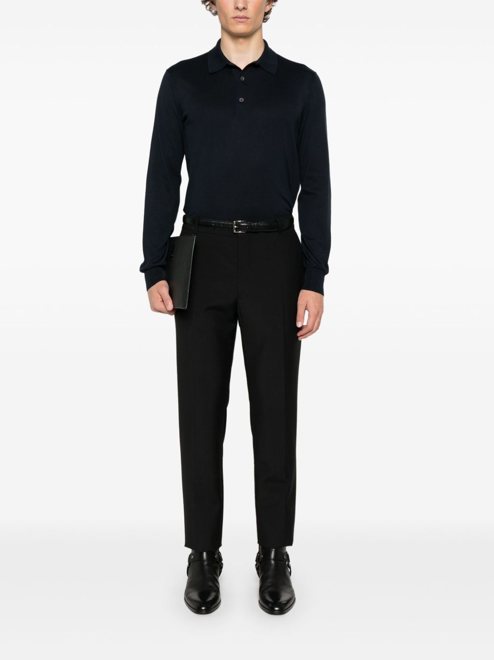 fine-knit polo shirt - 2