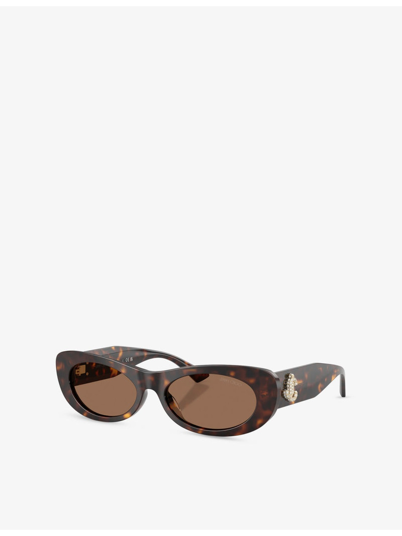 JIMMY CHOO JC5038BU Oval-Frame Acetate Sunglasses outlook