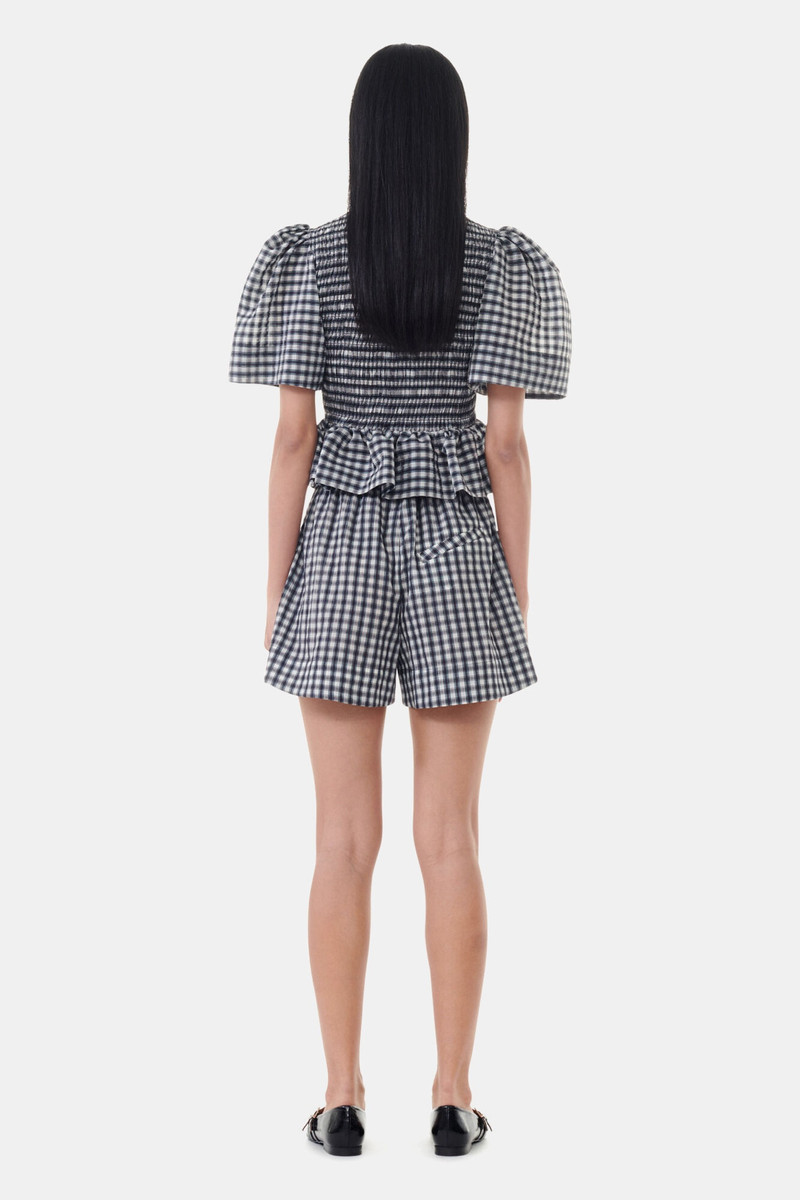 SEERSUCKER CHECK ELASTICATED SHORTS 4