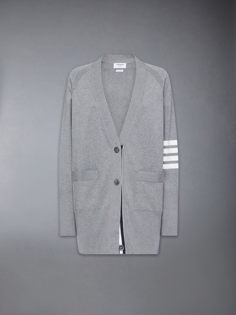 JERSEY STITCH COTTON 4-BAR EXAGGERATED FIT CARDIGAN 1
