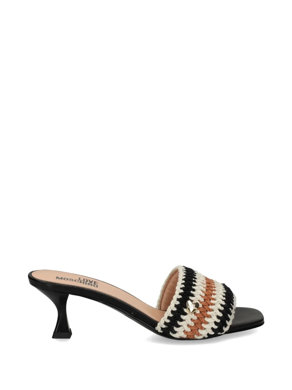 crochet-knit heart-motif sandals - 1