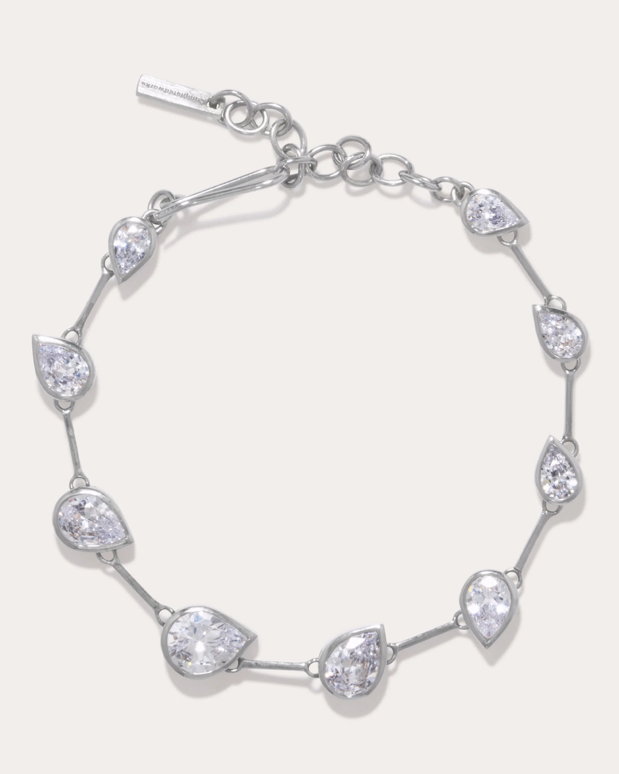 Myriad Rhodium-Plated Silver and Cubic Zirconia Bracelet - 1