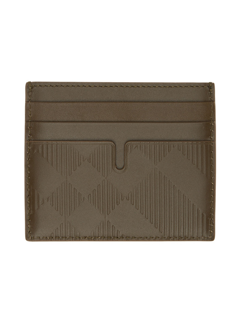 Burberry Brown Tall Embossed Check Card Holder outlook