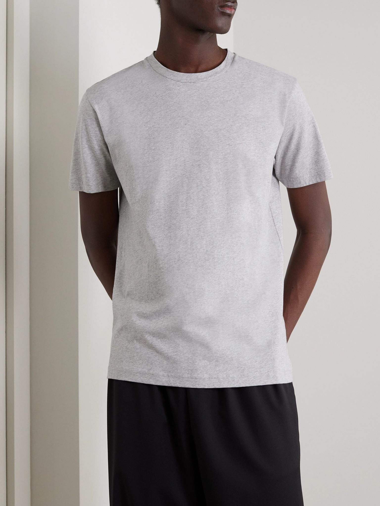 Riviera Supima Cotton-Jersey T-Shirt Gray - 3