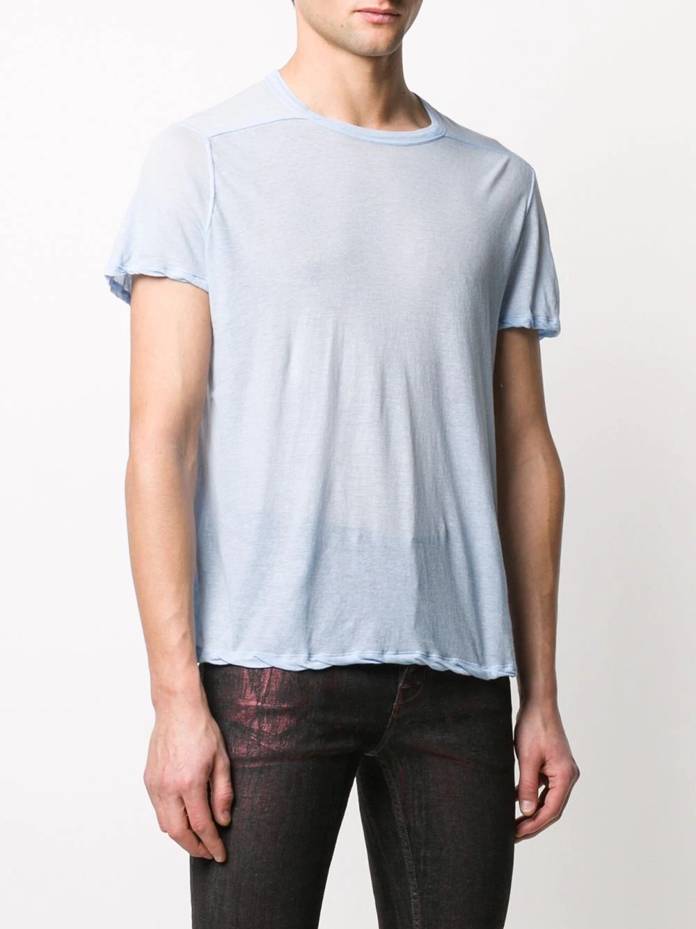 crew neck piped seam T-shirt - 3