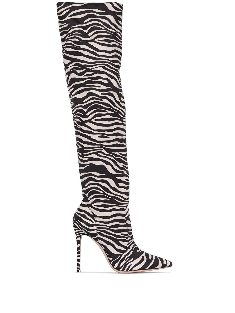 115mm zebra-print knee-high boots - 1