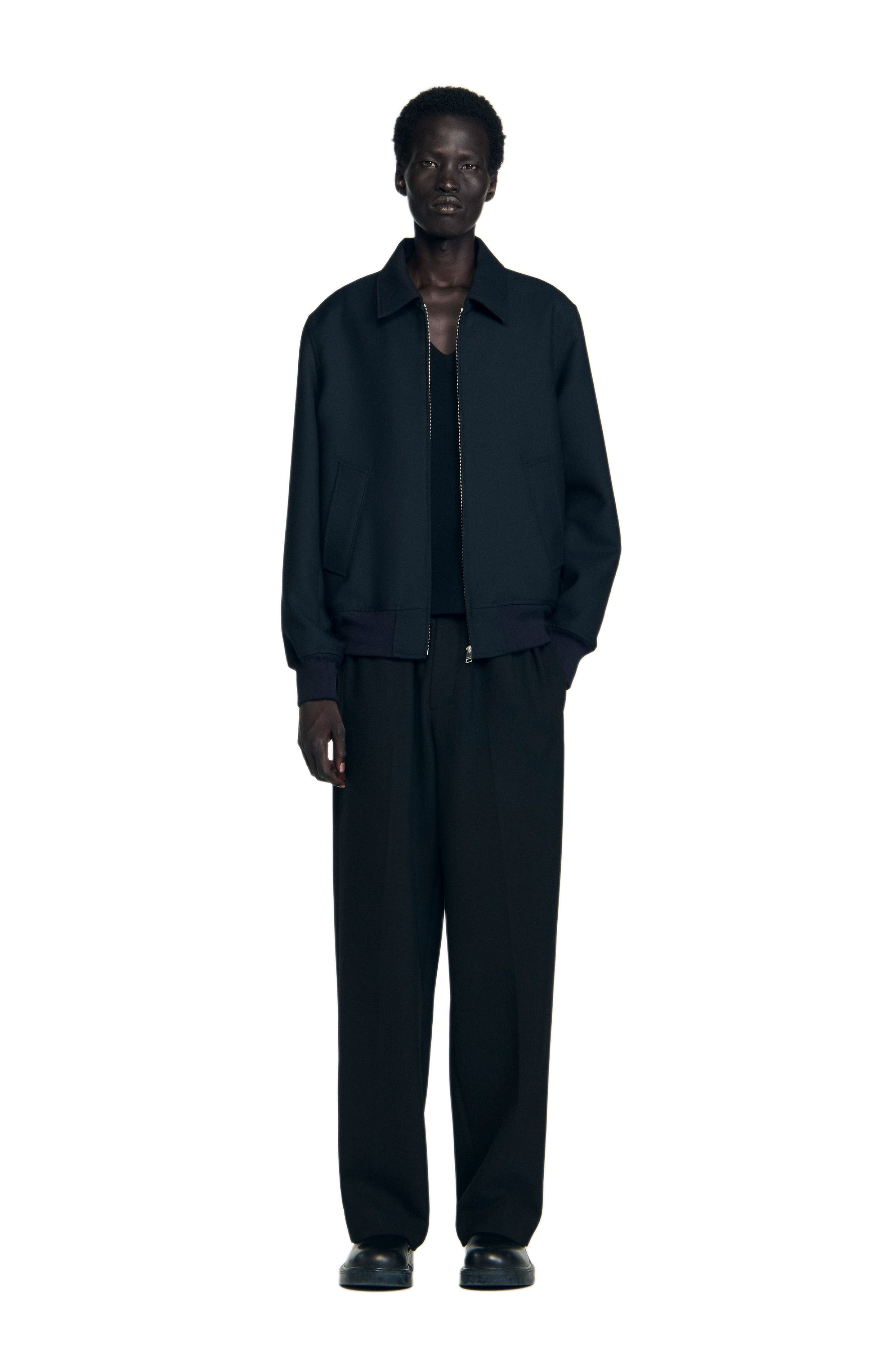 SANDRO Casual zip-up jacket in Navy Blue at Nordstrom - 6