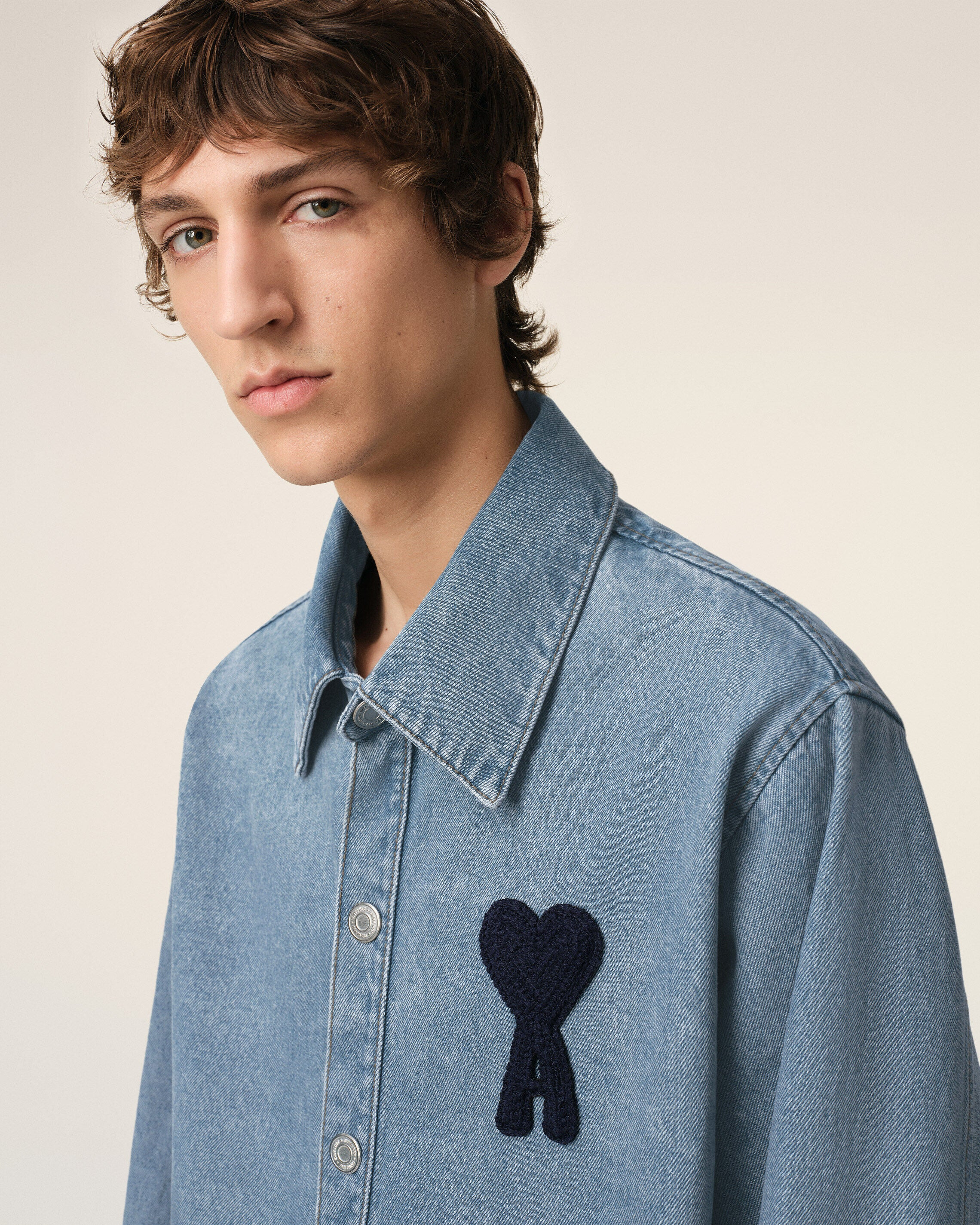 BLUE COTTON AMI DE COEUR OVERSHIRT - 4