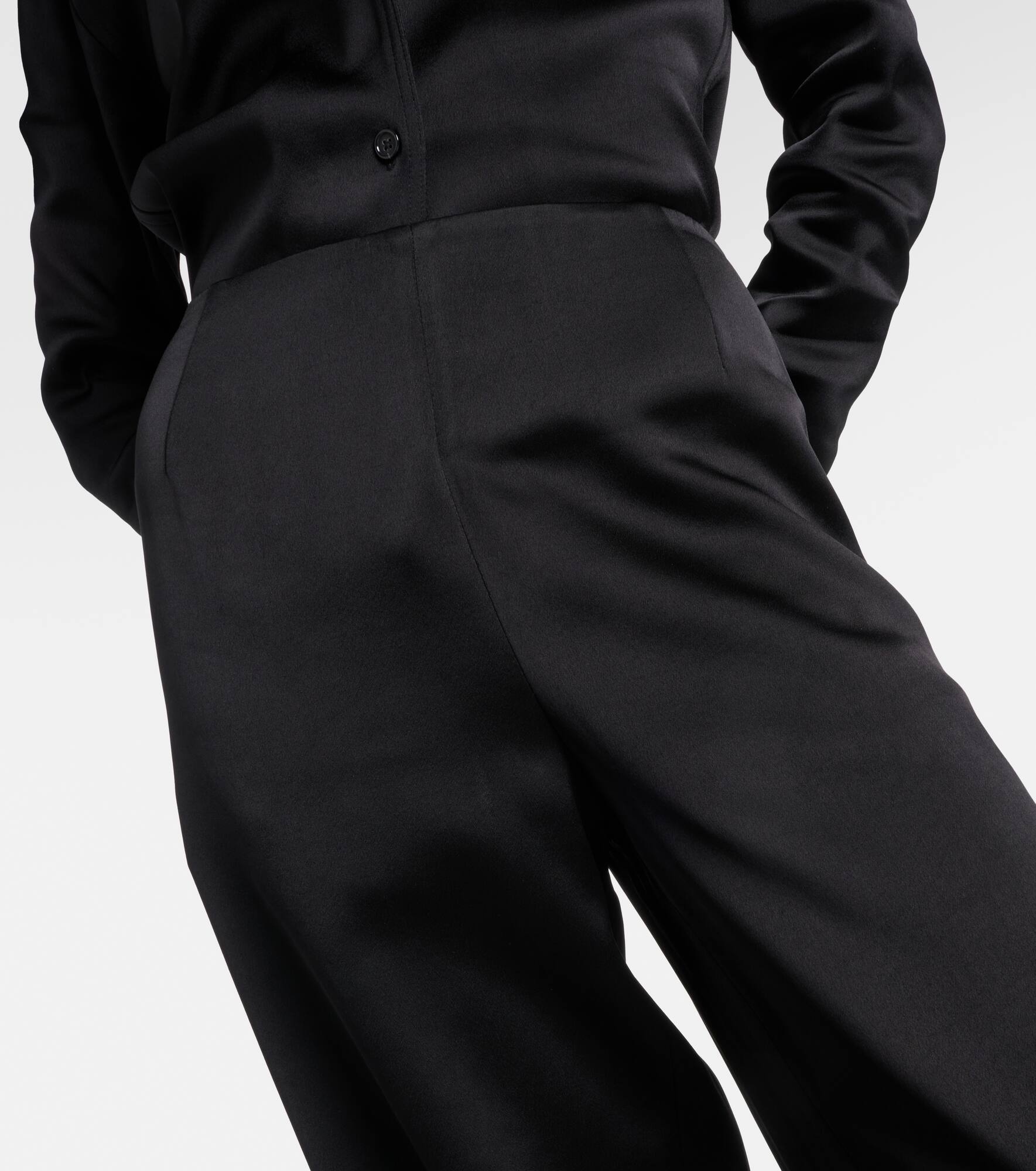 High-rise satin wide-leg pants - 4