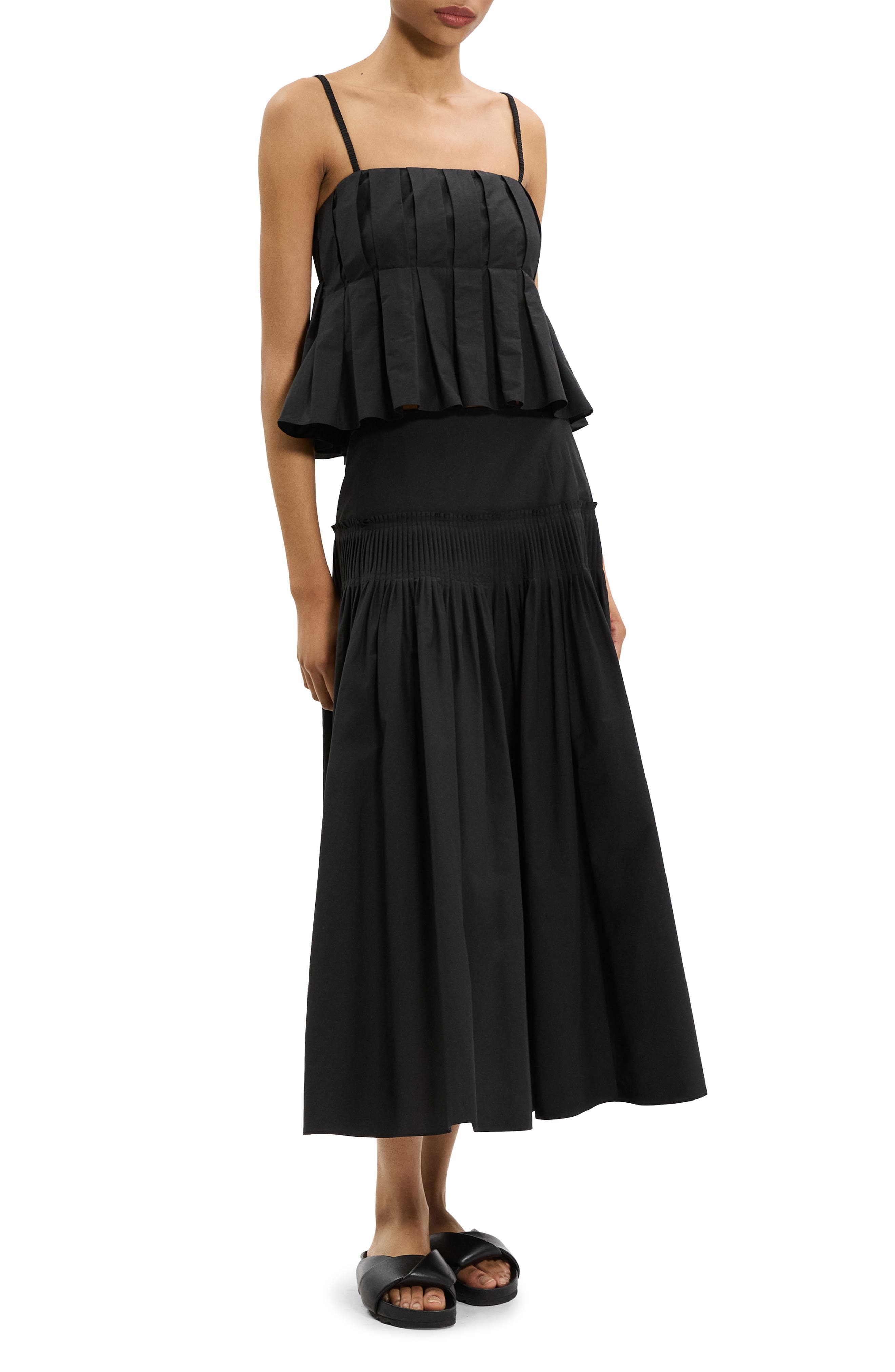 Theory Accordion Yoke Skirt in Black at Nordstrom - 6
