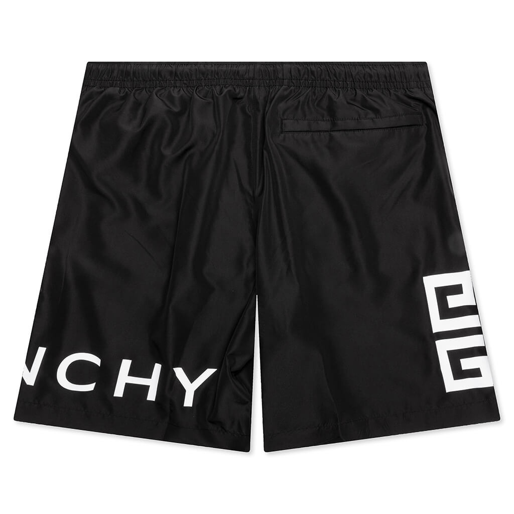 4G LONG SWIM SHORTS - BLACK/WHITE - 2