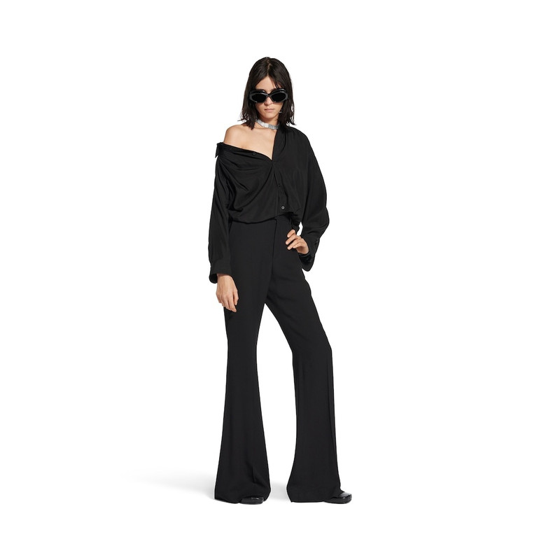 BALENCIAGA Women's One Shoulder Shirt in Black outlook