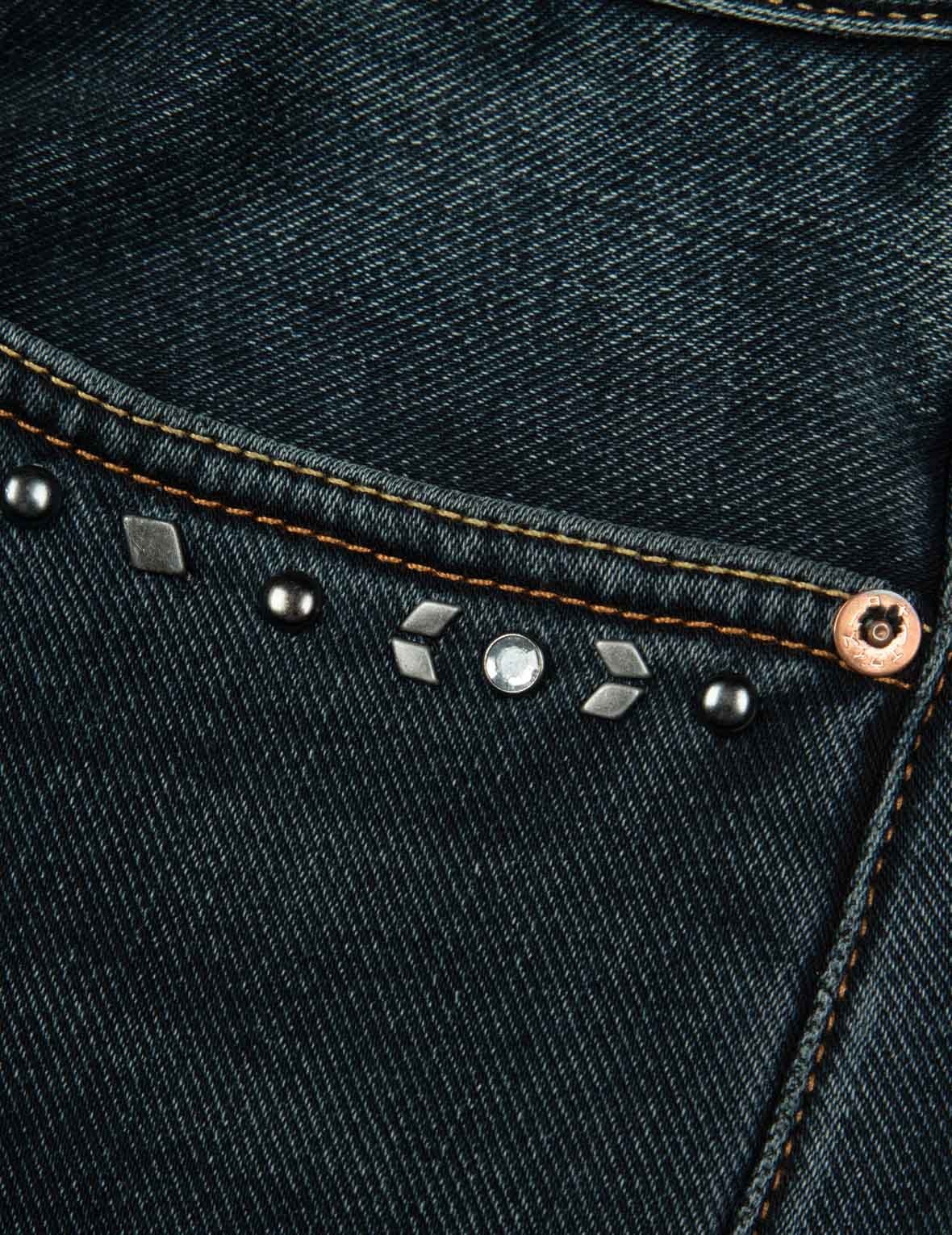 Seagull Embroidery with Metal Studs Carrot Fit Jeans #2017 - 8