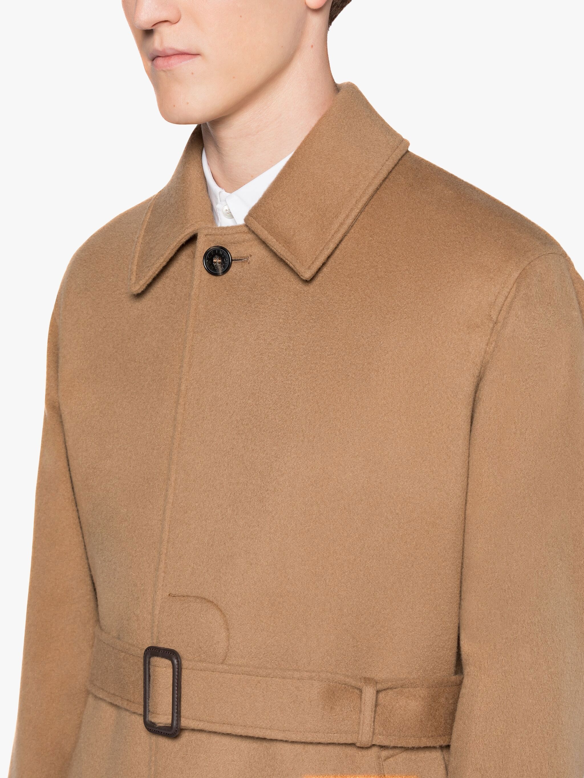 MILAN BEIGE WOOL & CASHMERE SINGLE-BREASTED TRENCH COAT - 5