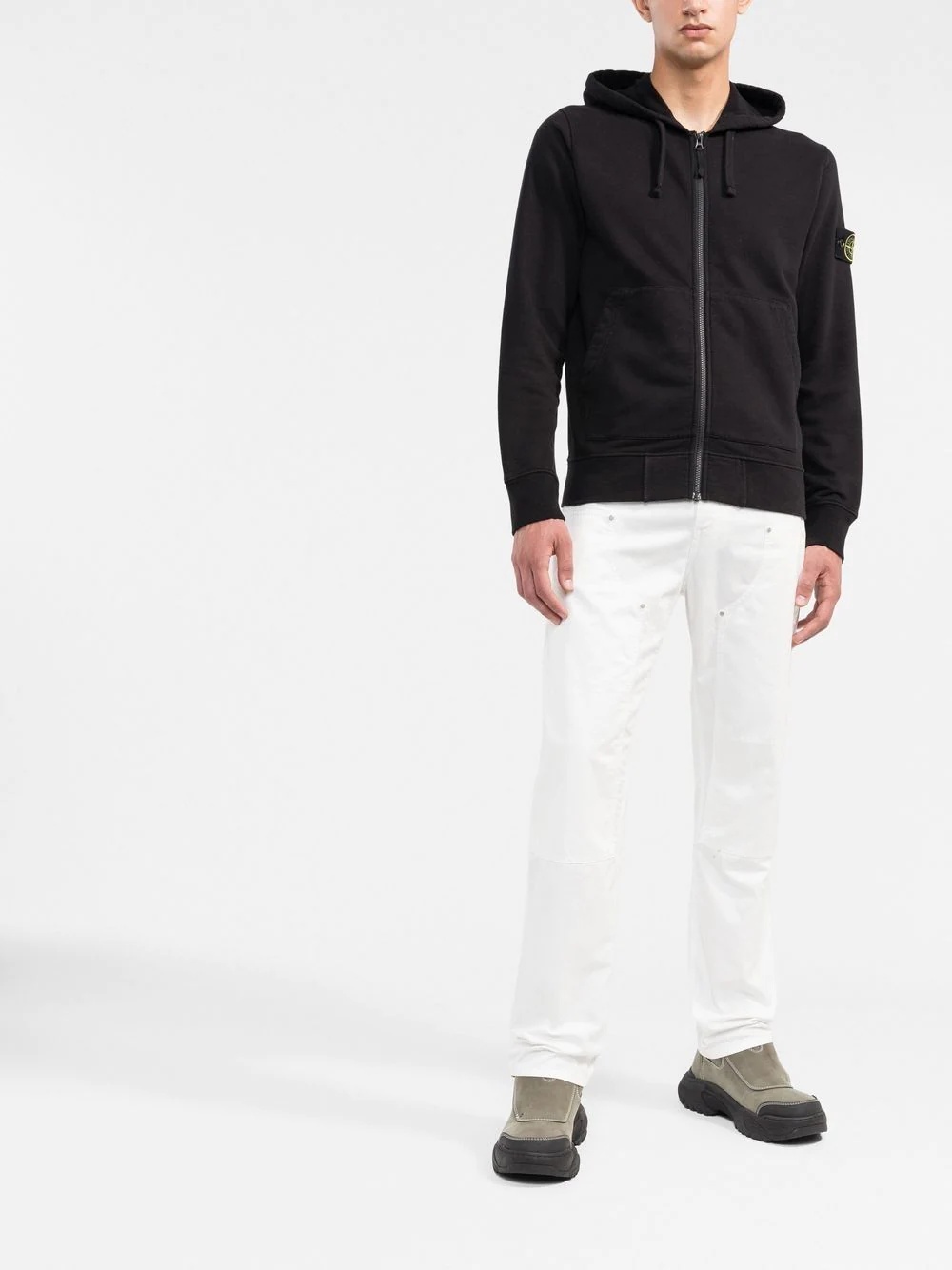 Compass patch zipped hoodie - 2