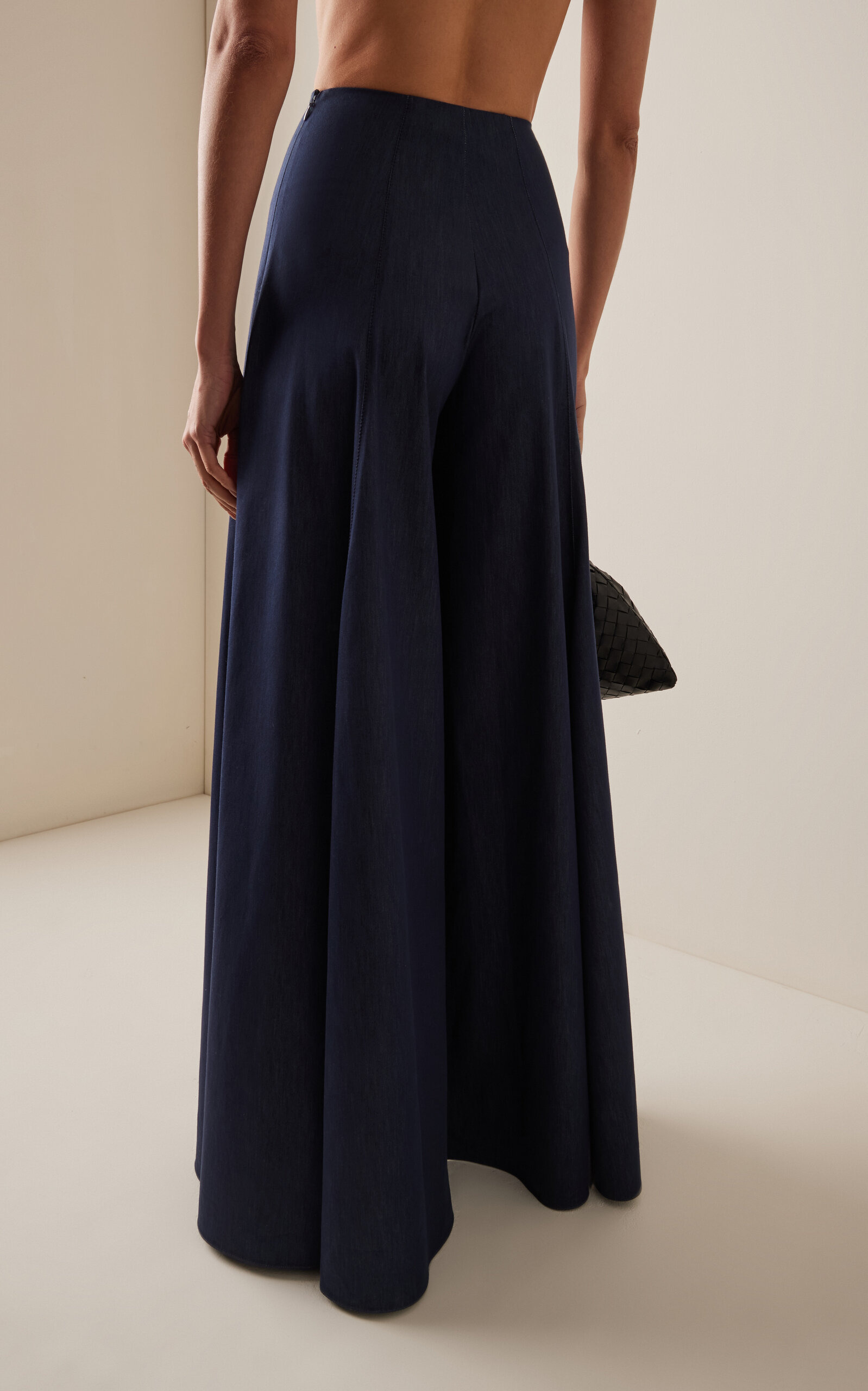 Cotton Chambray Palazzo Pants navy - 4