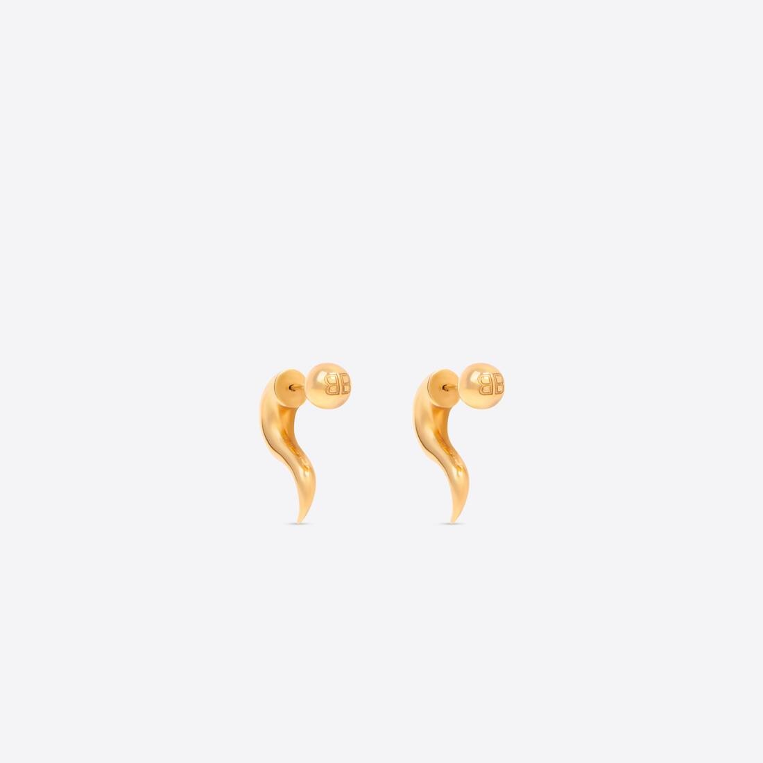 Women's Force Horn Earrings in Gold - 1