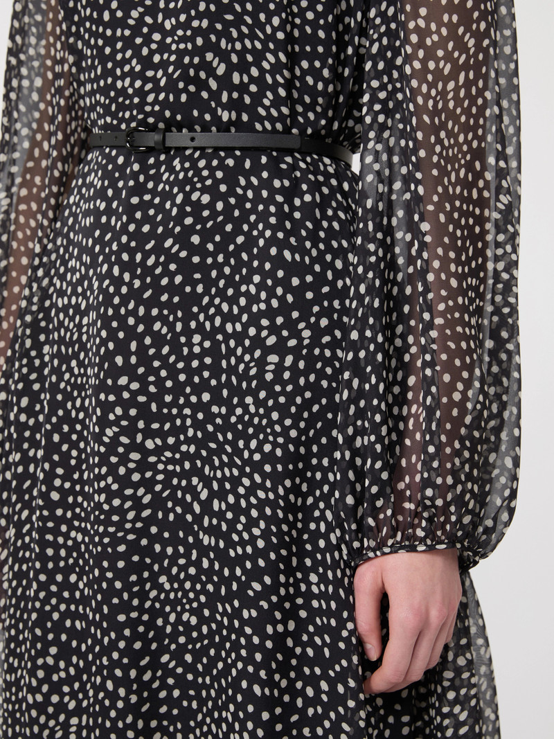 CAMPO Dress in printed chiffon - BLACK 5