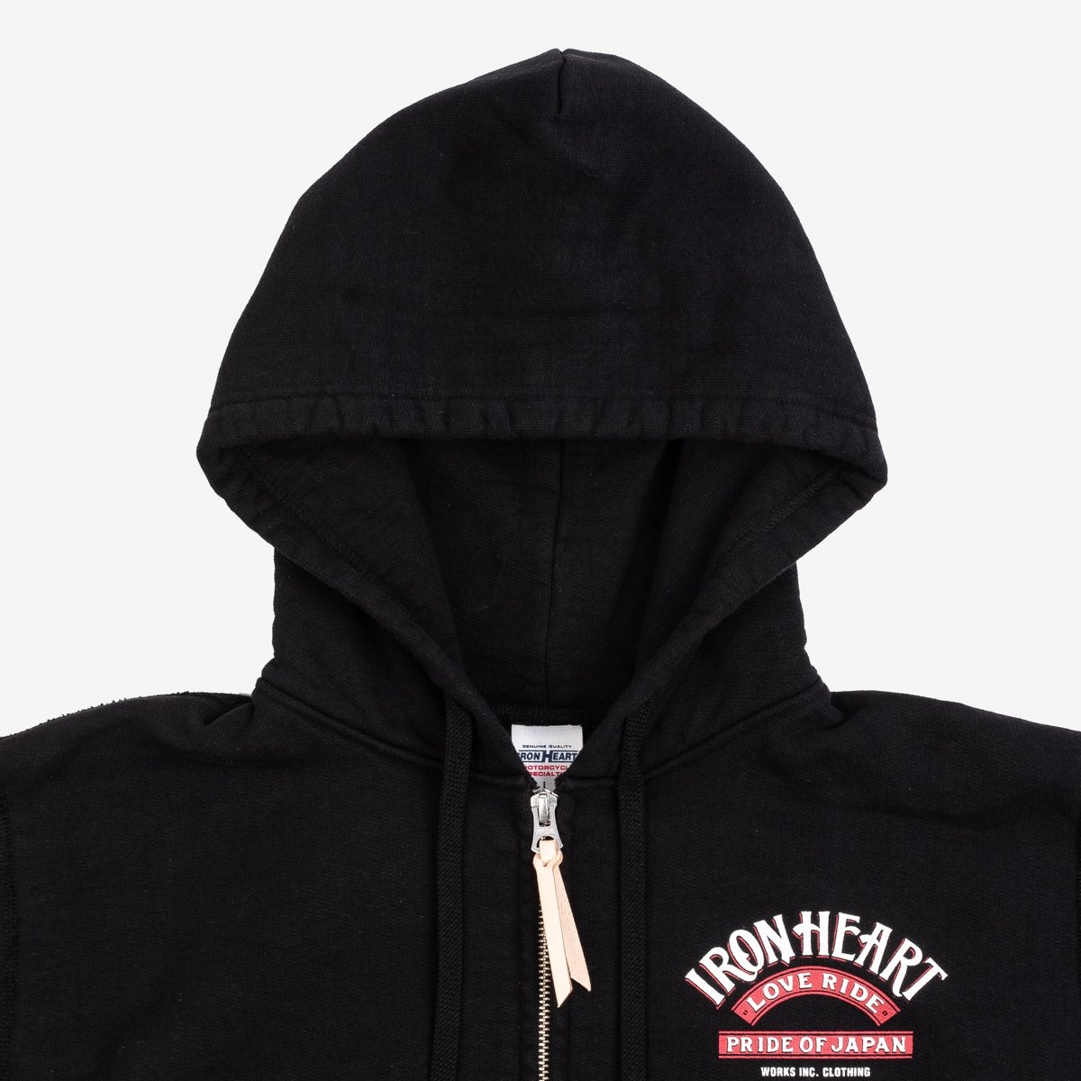 IHSW-66-BLK Printed 14oz Ultra Heavyweight Loopwheel Cotton Zippered Hoodie - Black - 7