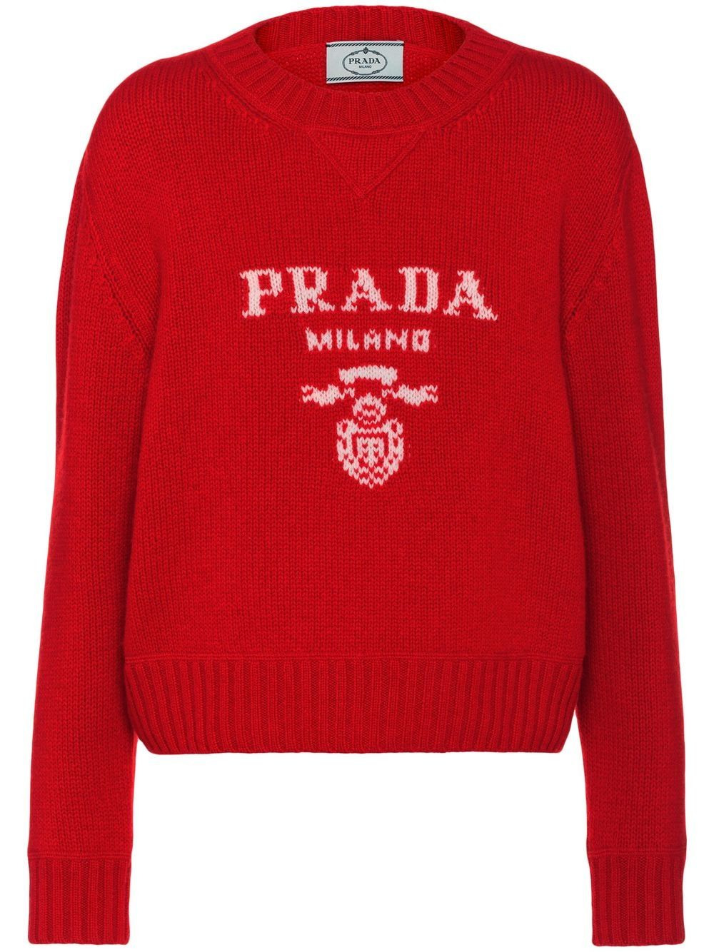 intarsia-knit logo jumper - 1