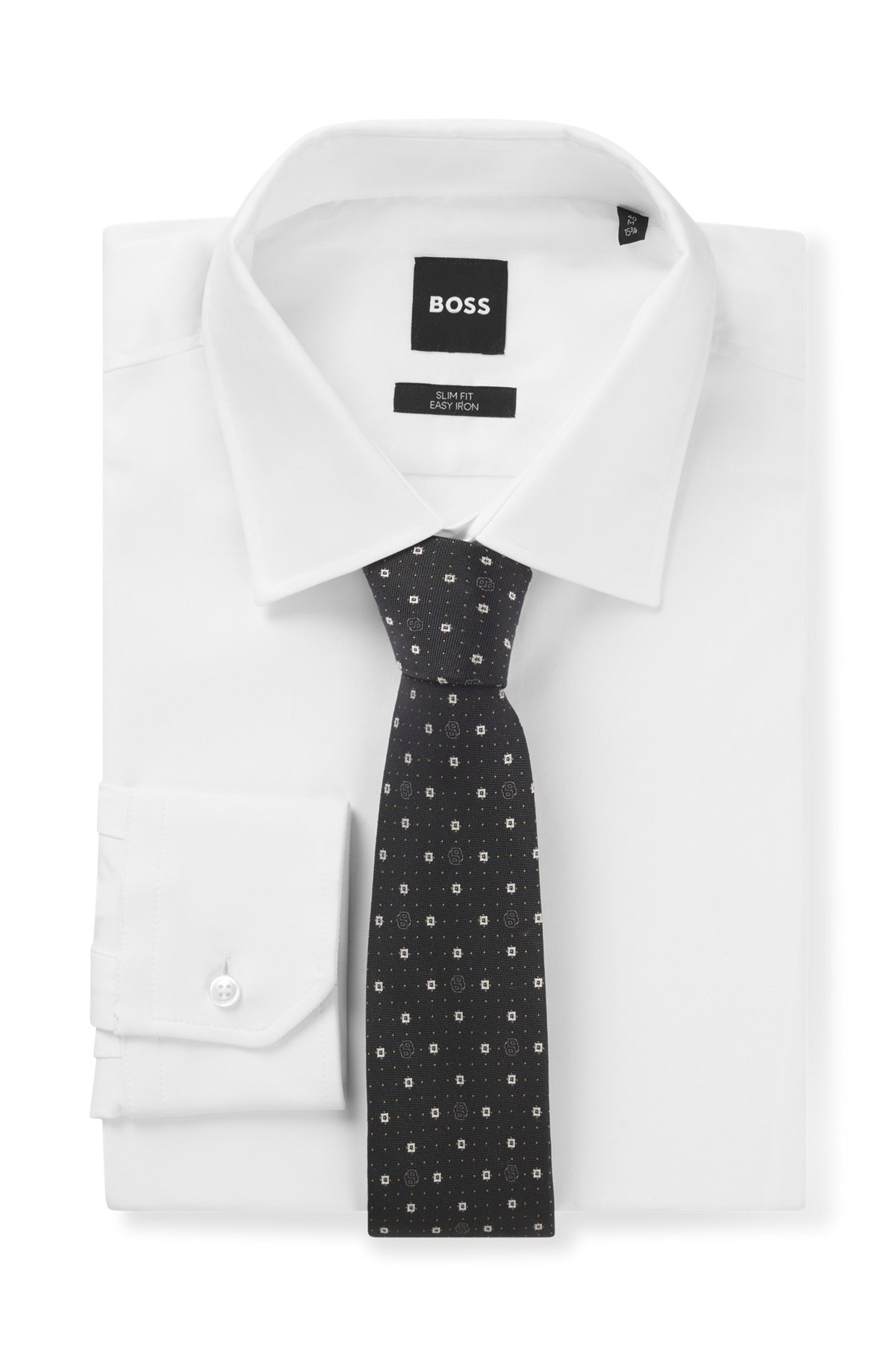 SILK-BLEND TIE WITH MICRO DOUBLE B MONOGRAMS - 3
