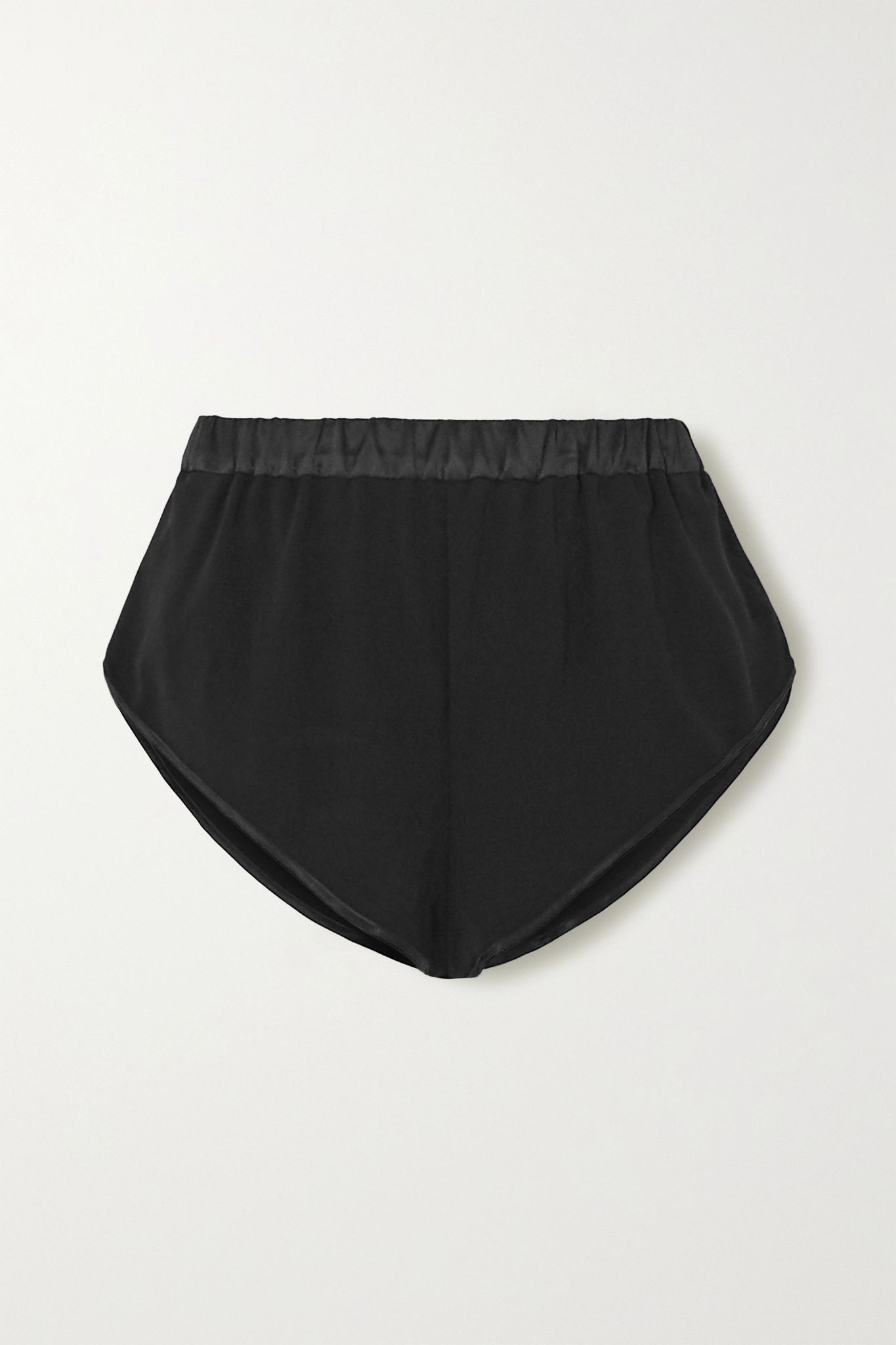 Silk satin-trimmed georgette shorts - 1