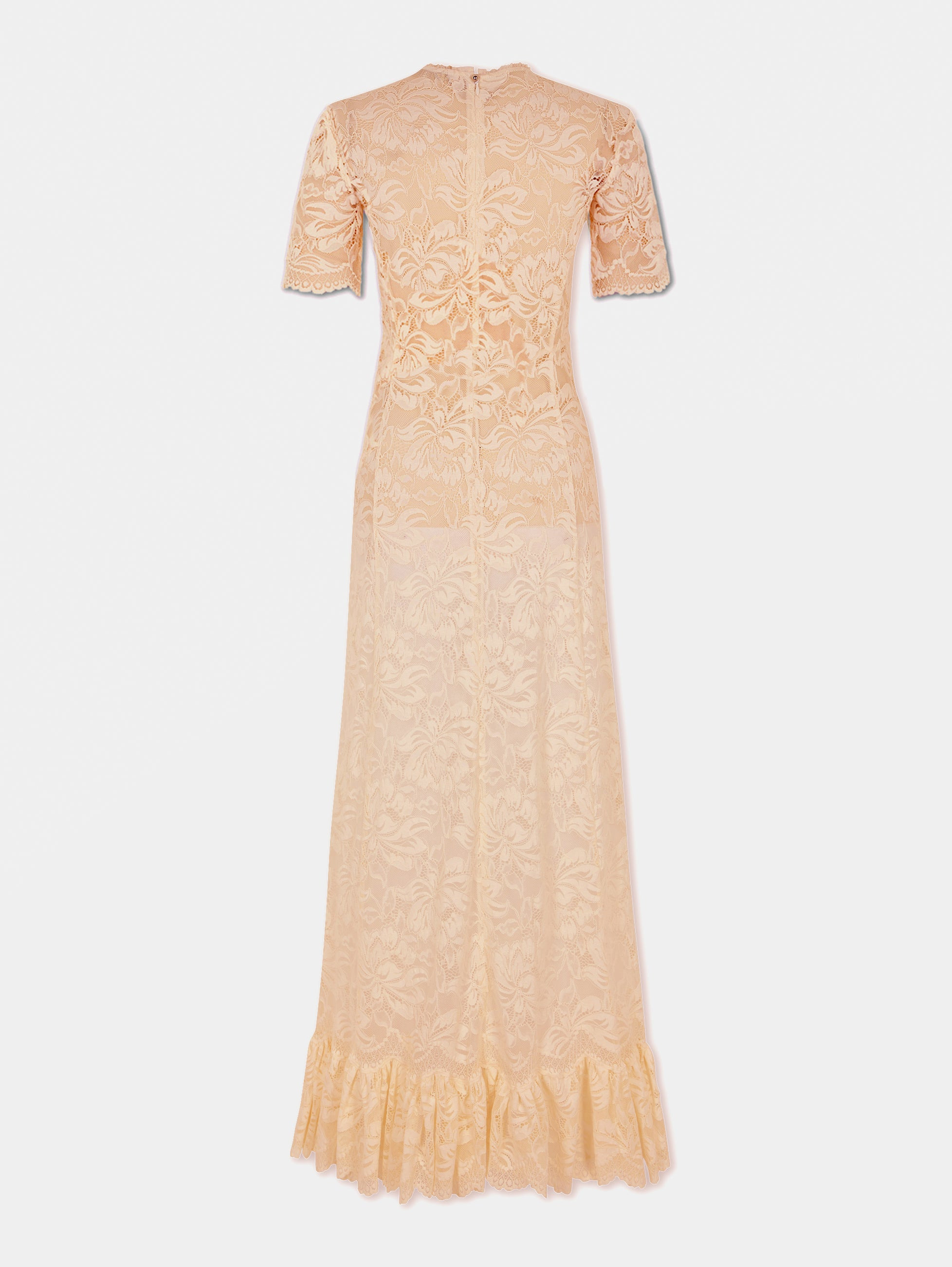 LONG RAFFIA COLORED LACE DRESS - 2