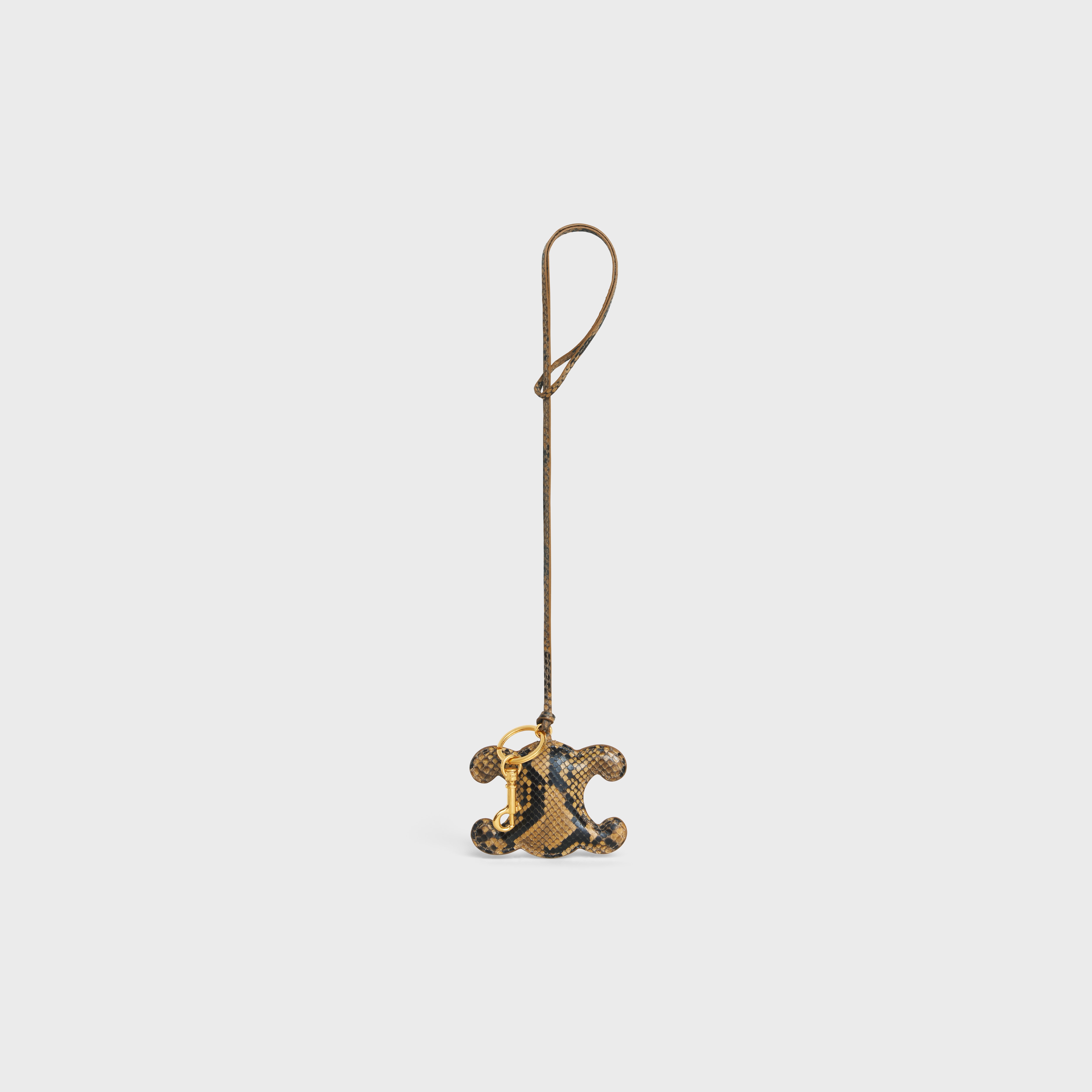TRIOMPHE pom-pom keyring in PYTHON with Gold Finishing - 4