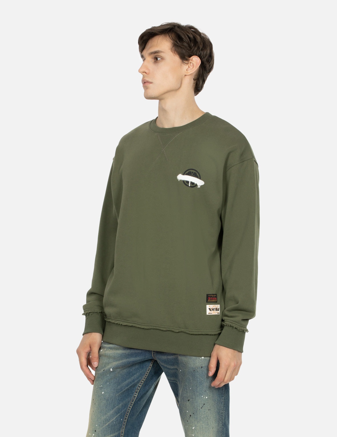 Graffiti Daicock and Kamon Print Relax Fit Sweatshirt - 8