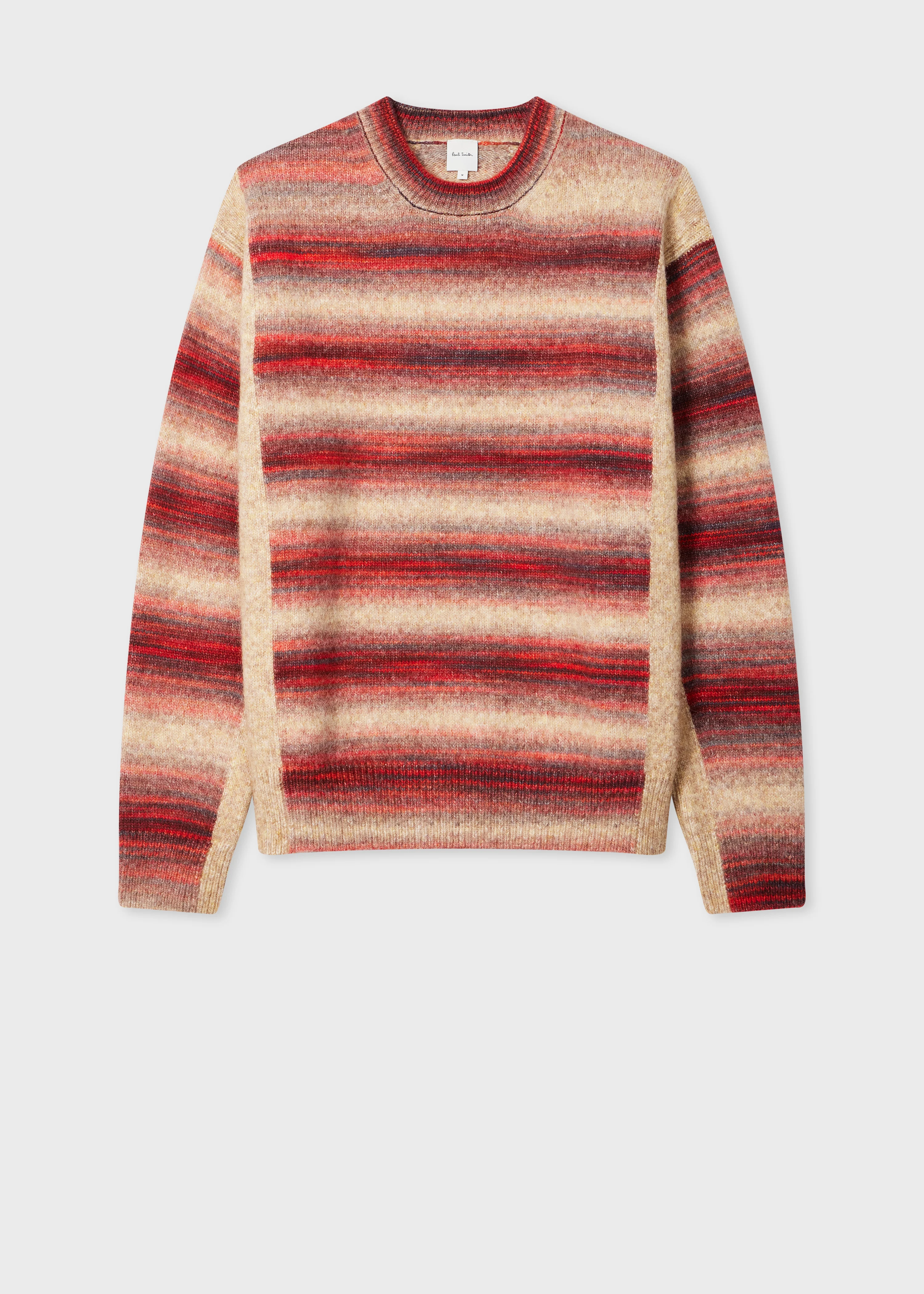 Red Wool and Alpaca-Blend Ombre Stripe Sweater - 1