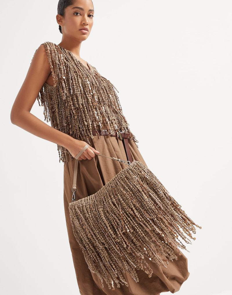 Dazzling cascades cotton knit clutch bag 4