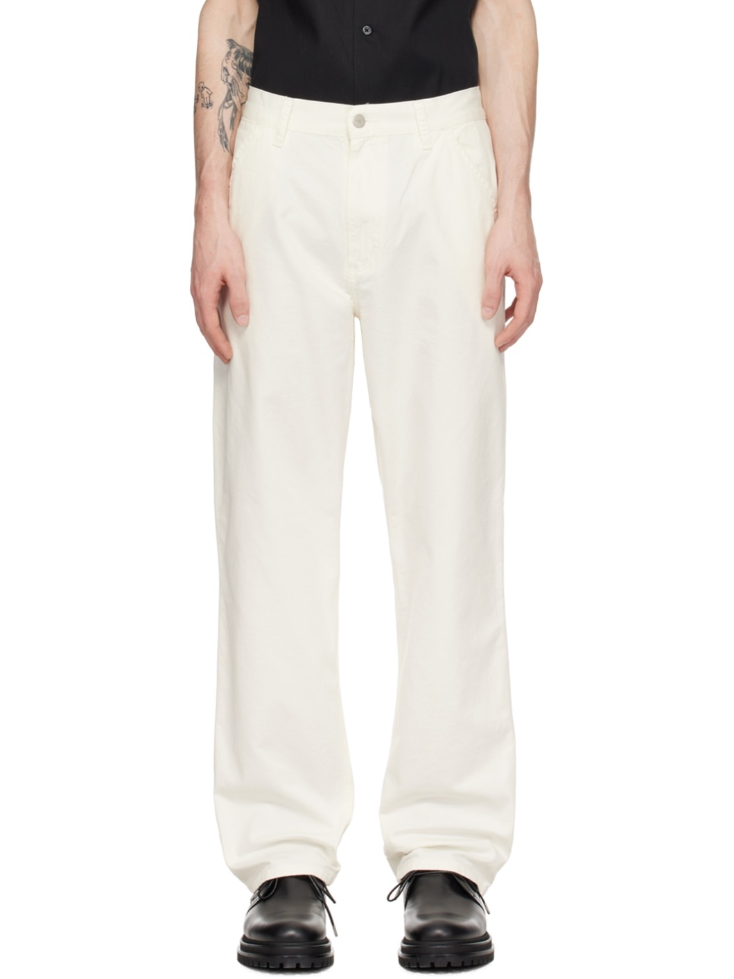 Off-White Single Knee Trousers - 1