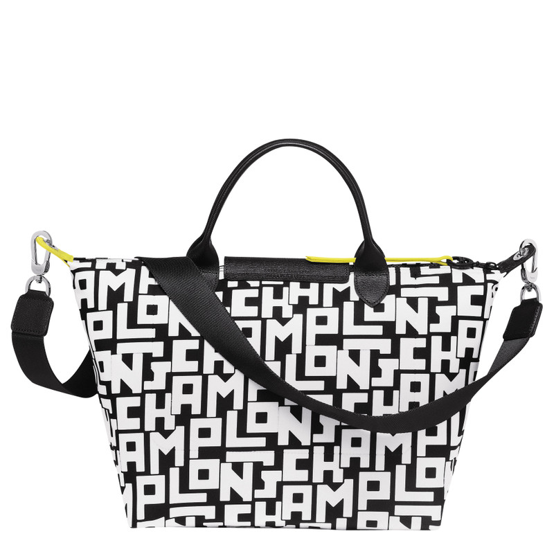 Le Pliage LGP L Handbag Black/White - Canvas 4