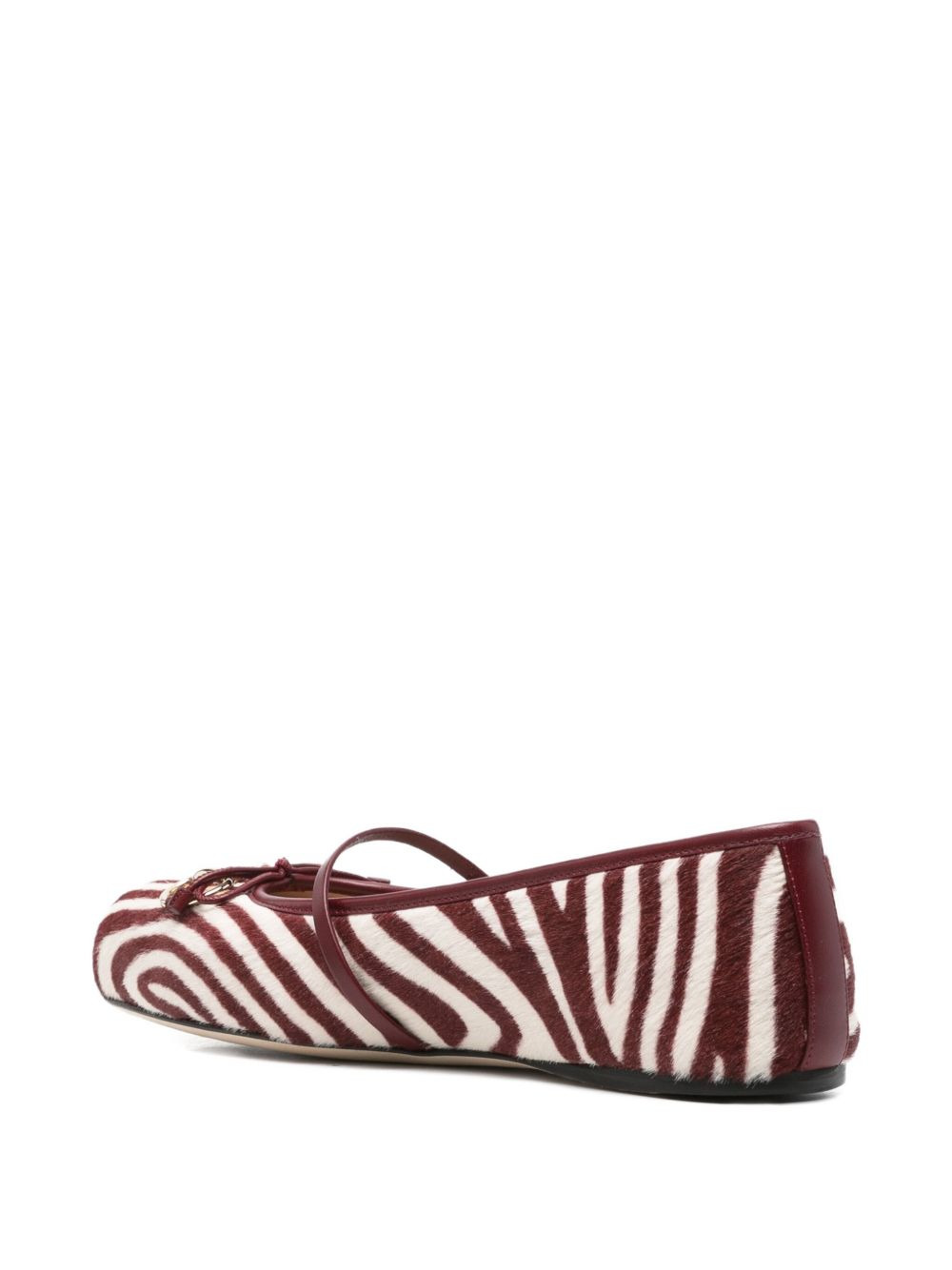 horsebit-detail zebra-print ballet flats - 3