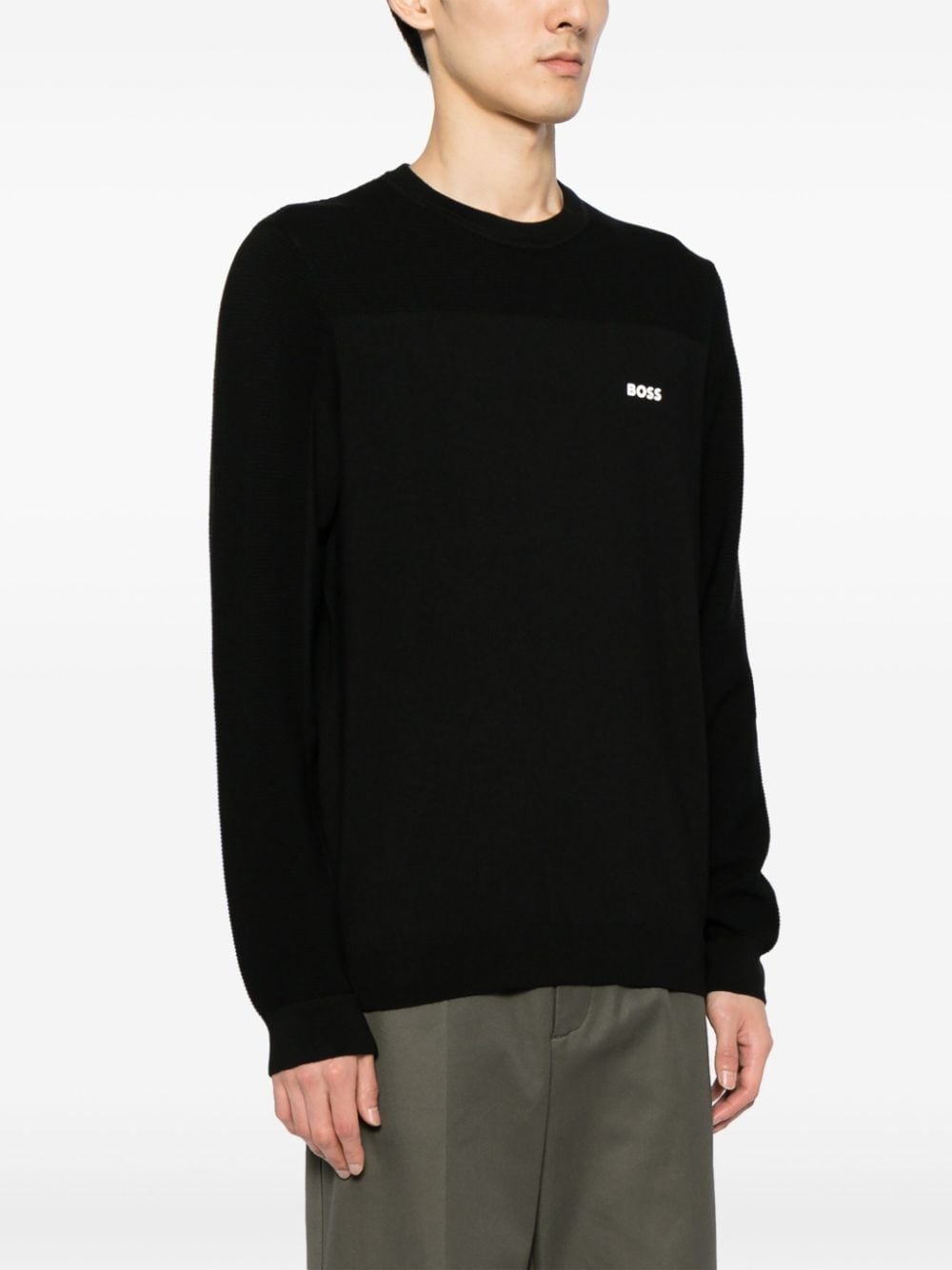 logo-print ribbed jumper - 3