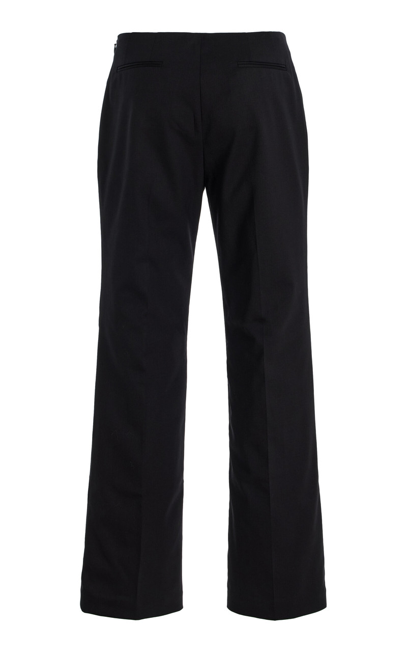 AMIYA Laurent Stretch-Wool Straight-Leg Pants black outlook