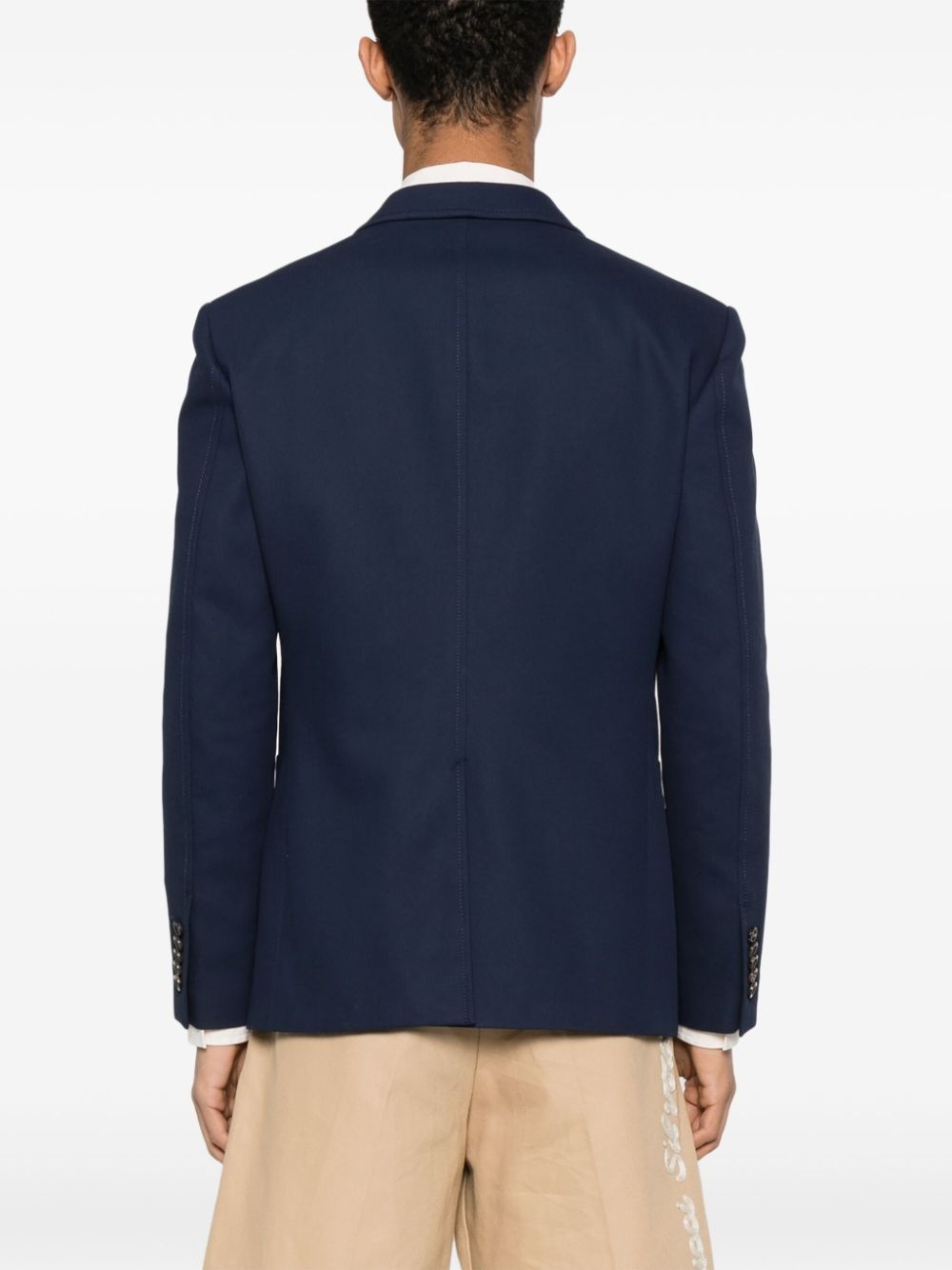 Web Stripe single-breasted cotton blazer - 4