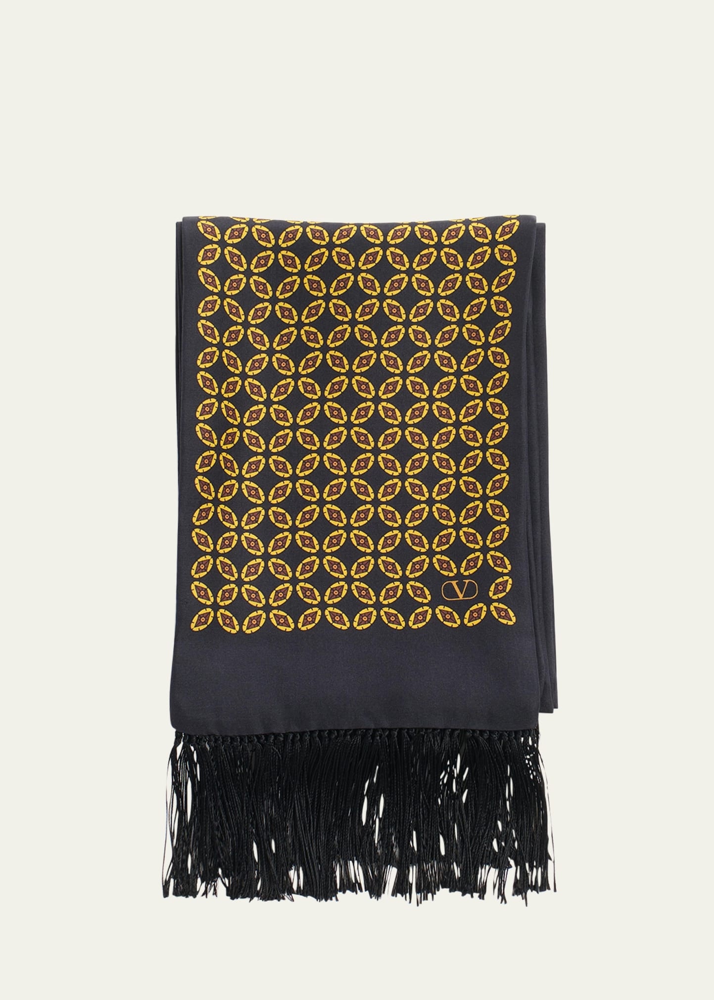 Men's Printed Fringe Scarf - 1