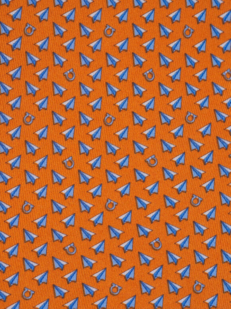 FERRAGAMO paper-plane-print tie outlook