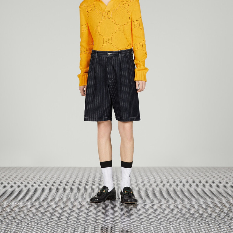 Striped organic cotton bermuda short 6