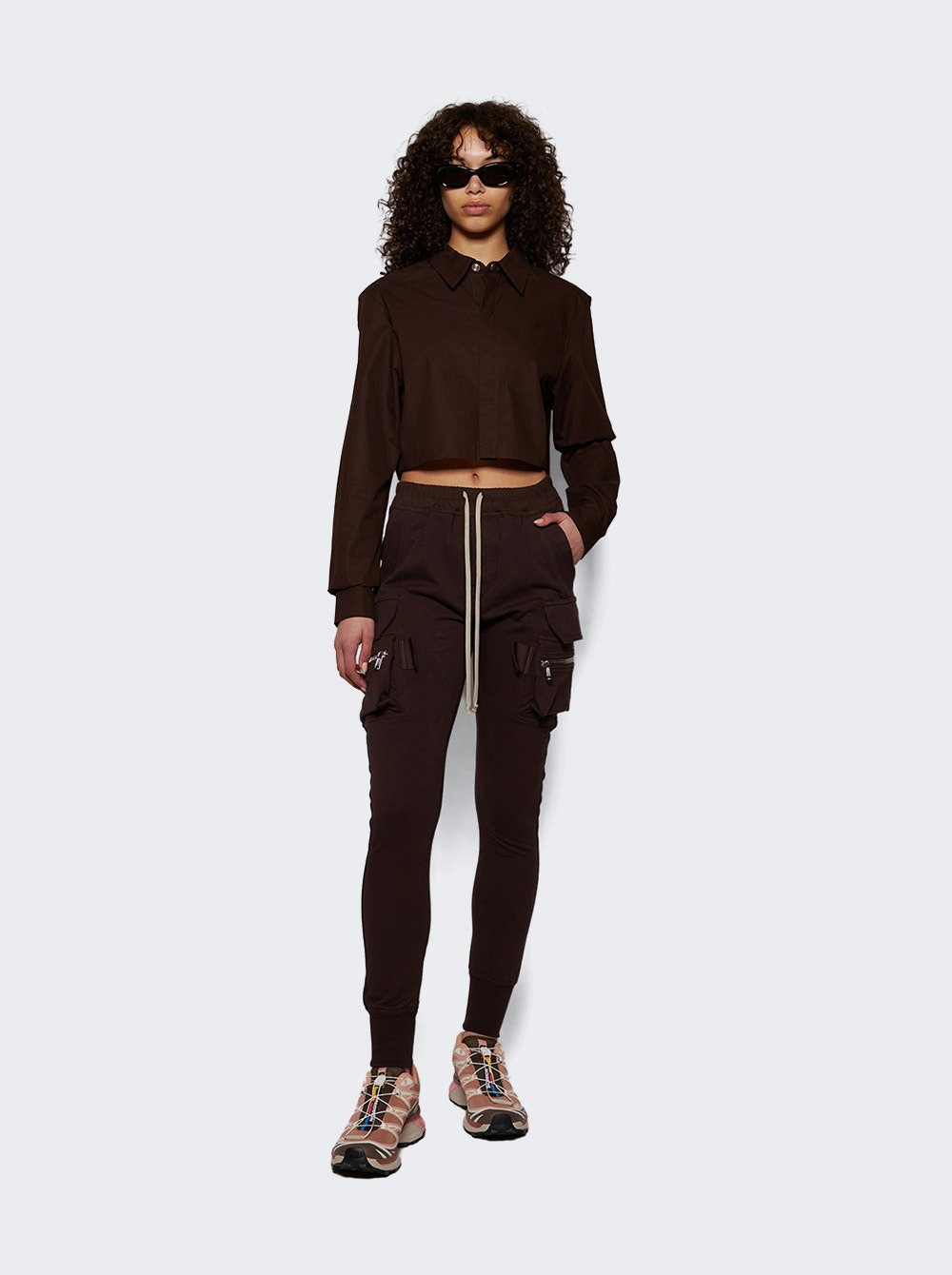 Woven Cropped Outershirt Mahogany - 5