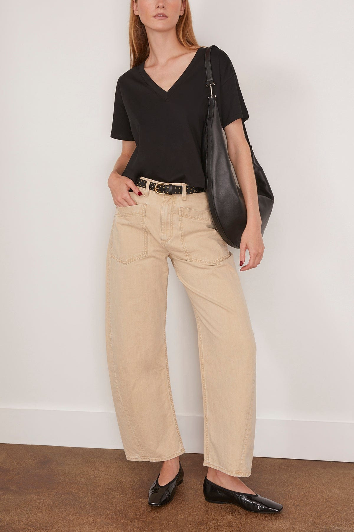 Faaa V-Neck T-Shirt in Black - 2