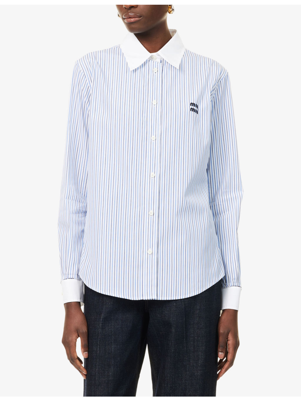 Embroidered-Logo Striped Cotton-Poplin Shirt - 3